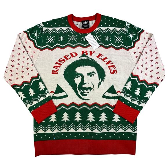 Elf Movie Ugly Christmas Sweater Size Large Will Ferrel Buddy Raised By Elves - Picture 3 of 12